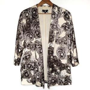 Lord & Taylor | 424 Fifth Satin Floral Rose Kimono Blazer
